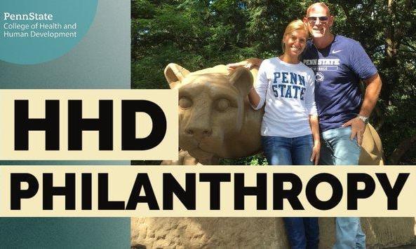 Image of Kevin and Karen Lynch at the Nittany Lion Shrine
