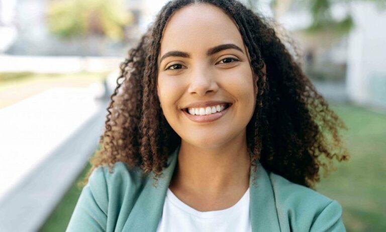 smiling Latina businesswoman