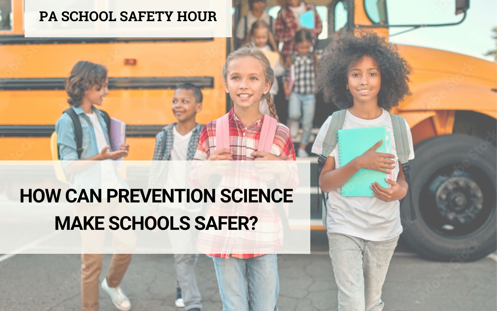 How can prevention science make schools safer. Photo of children walking off a school bus